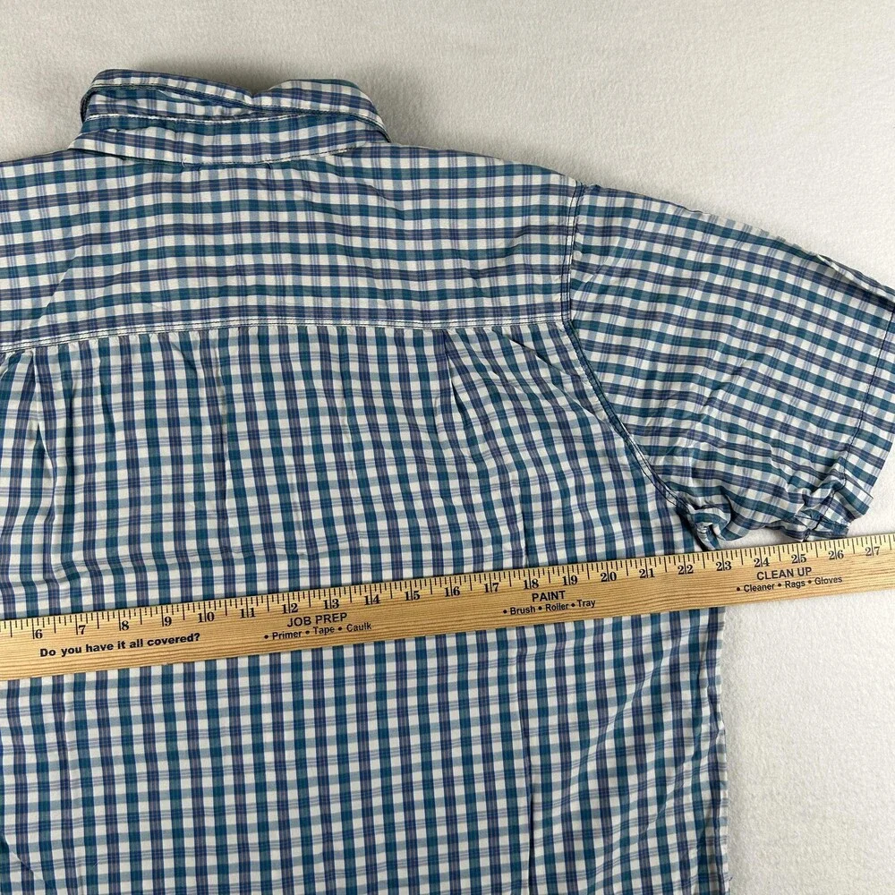The North Face Shirt Mens Medium Blue Short Sleeve Button Up Outdoor Hiking